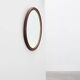 French Burgundy Lacquered Oval Mirror with Gilt Inner Edge, circa 1920