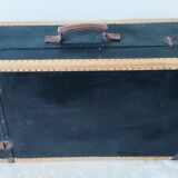 Old cabin trunk, wooden suitcase with compartments