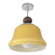Vintage beige glass pendant lamp / semi flush mount / hanging light