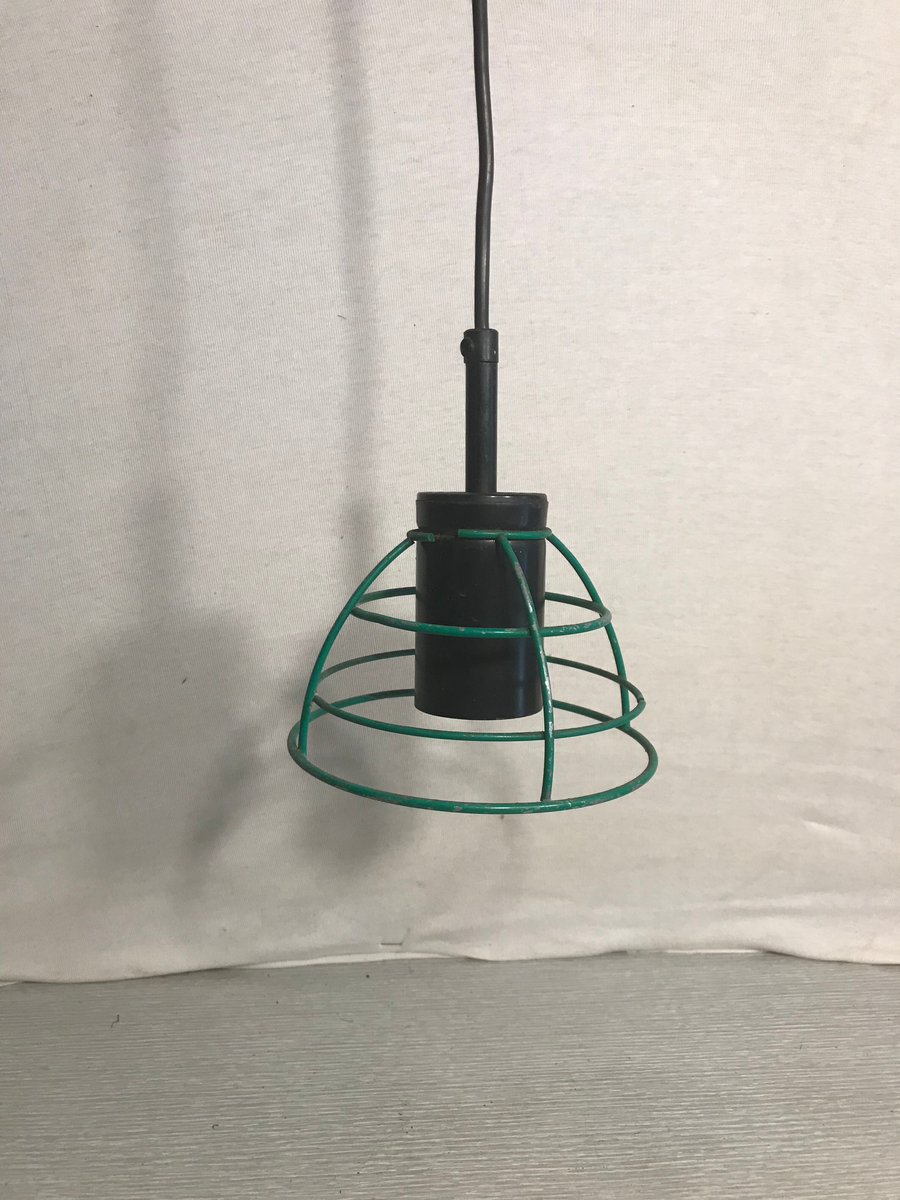 Old black metal hnaging green frame 70 vintage years