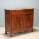 Ancient baroque walnut buffet with 3 drawers, France, 19th century