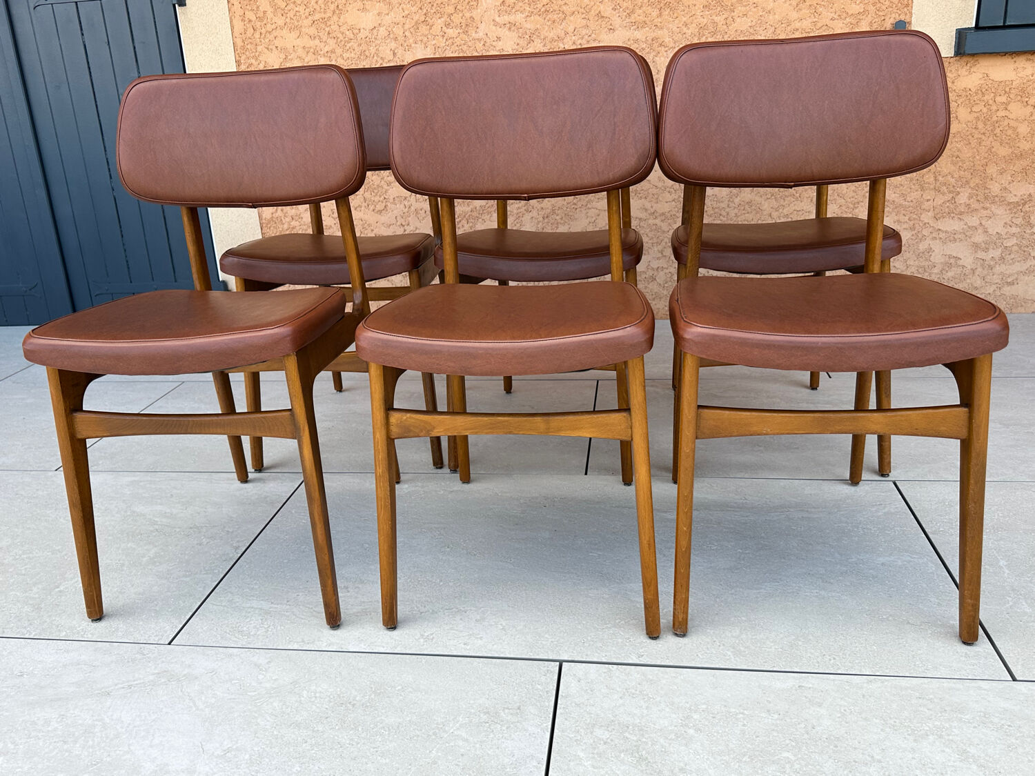 Set of 6 vintage Scandinavian dining chairs from the 1970s.