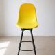 Lot de 4 tabourets de bar design sculptural – coques texturées bicolor