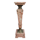 Tall column in pink marble and bronze, Louis XVI style