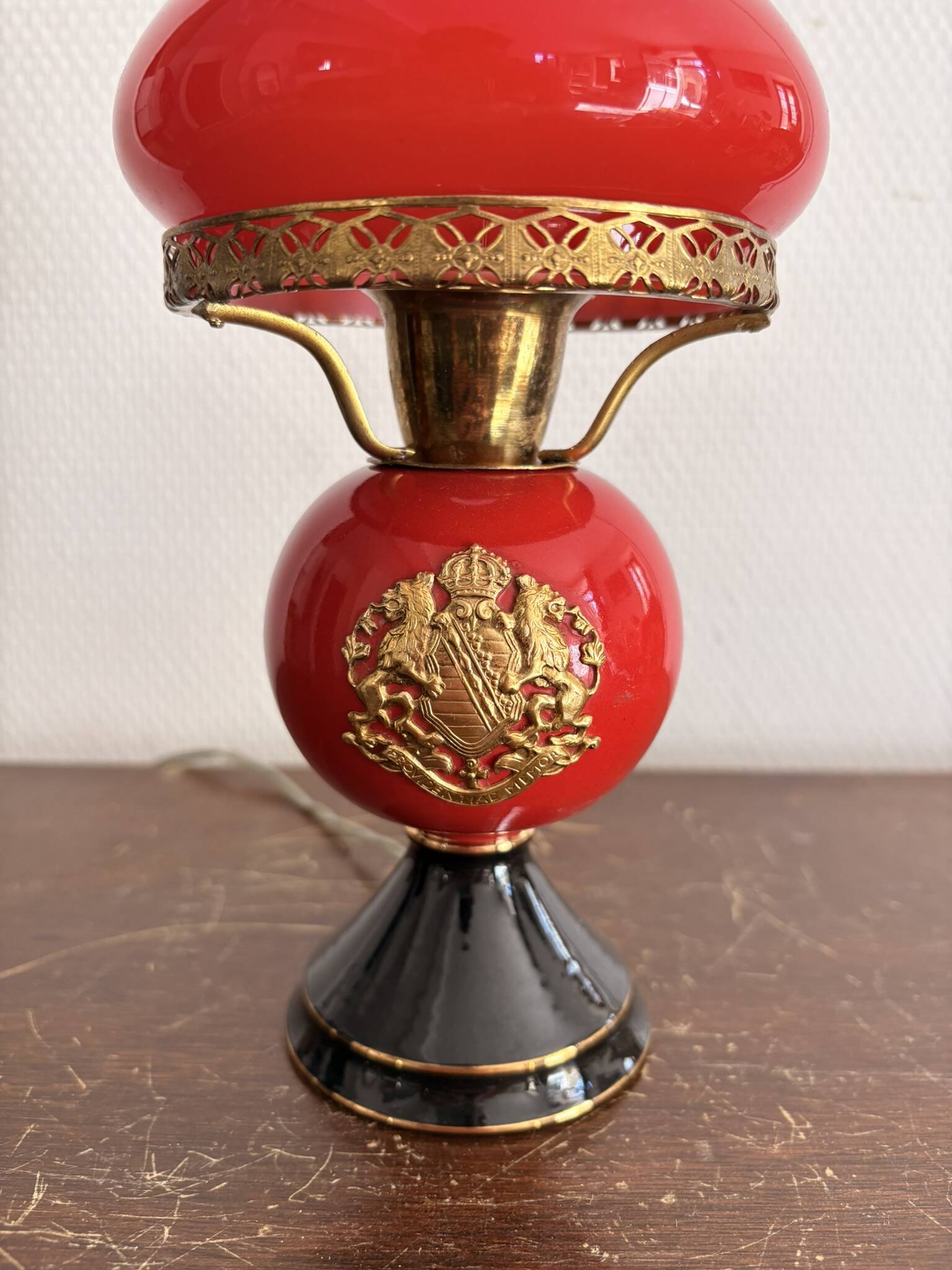Opaline Table Lamp Florence Italy Fiorentine Vintage 1960 Napoléon III