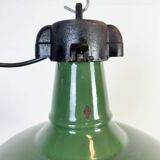 Industrial Green Enamel Factory Pendant Lamp, 1960s
