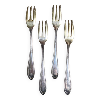 4 silver-plated dessert forks