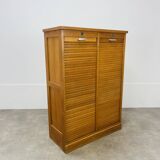 Double filing cabinet with curtains