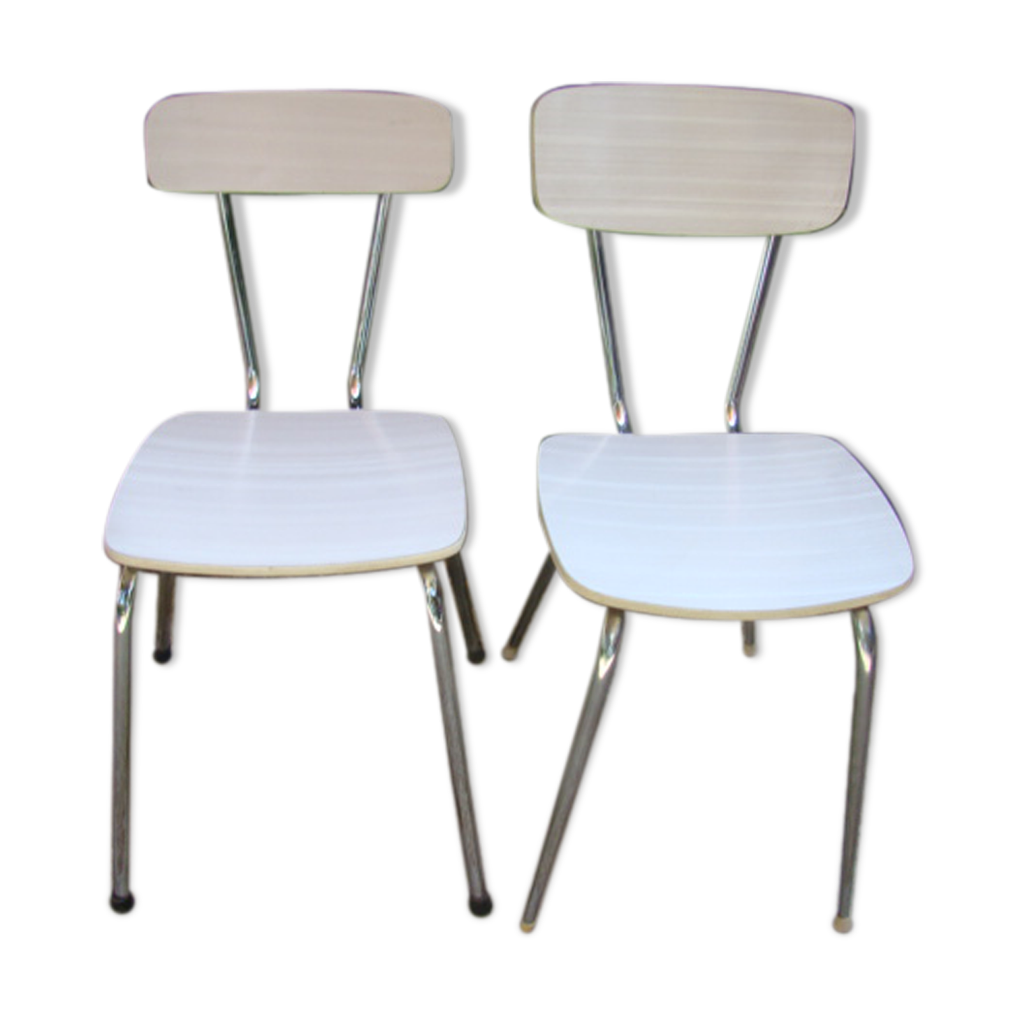 Pair of veined fomica chairs 60