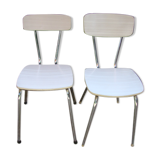 Pair of veined fomica chairs 60