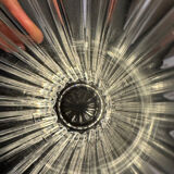 Vase vintage transparent à bords ondulés années 50/60