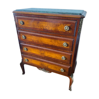 Wooden and marble chest of drawers