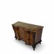serpentine commode in antique walnut