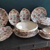 Vintage French salad platter from Le Tallec, Limoges, with colourful floral decoration