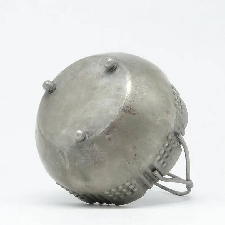 Art Deco sugar bowl, silver-plated brass, Poland, 1920s