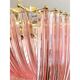 Glass Chandelier Arc in Pink Color With Gold Metal Frame