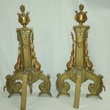 2 Chenets de cheminée Bronze 19 ème Siècle