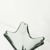 Transparent green Murano glass vase 1960