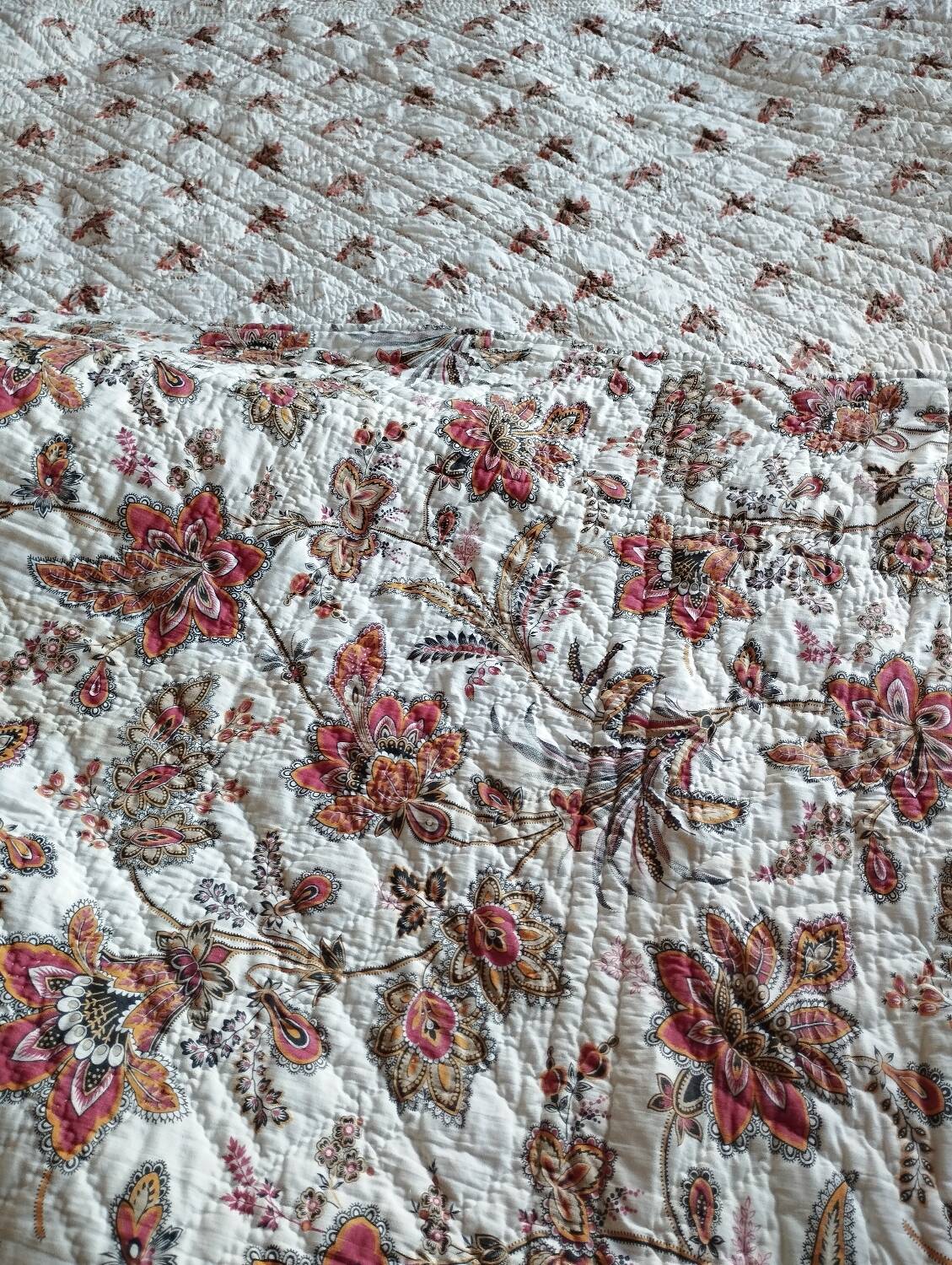 Old 2-sided Provençal pique cotton boutis