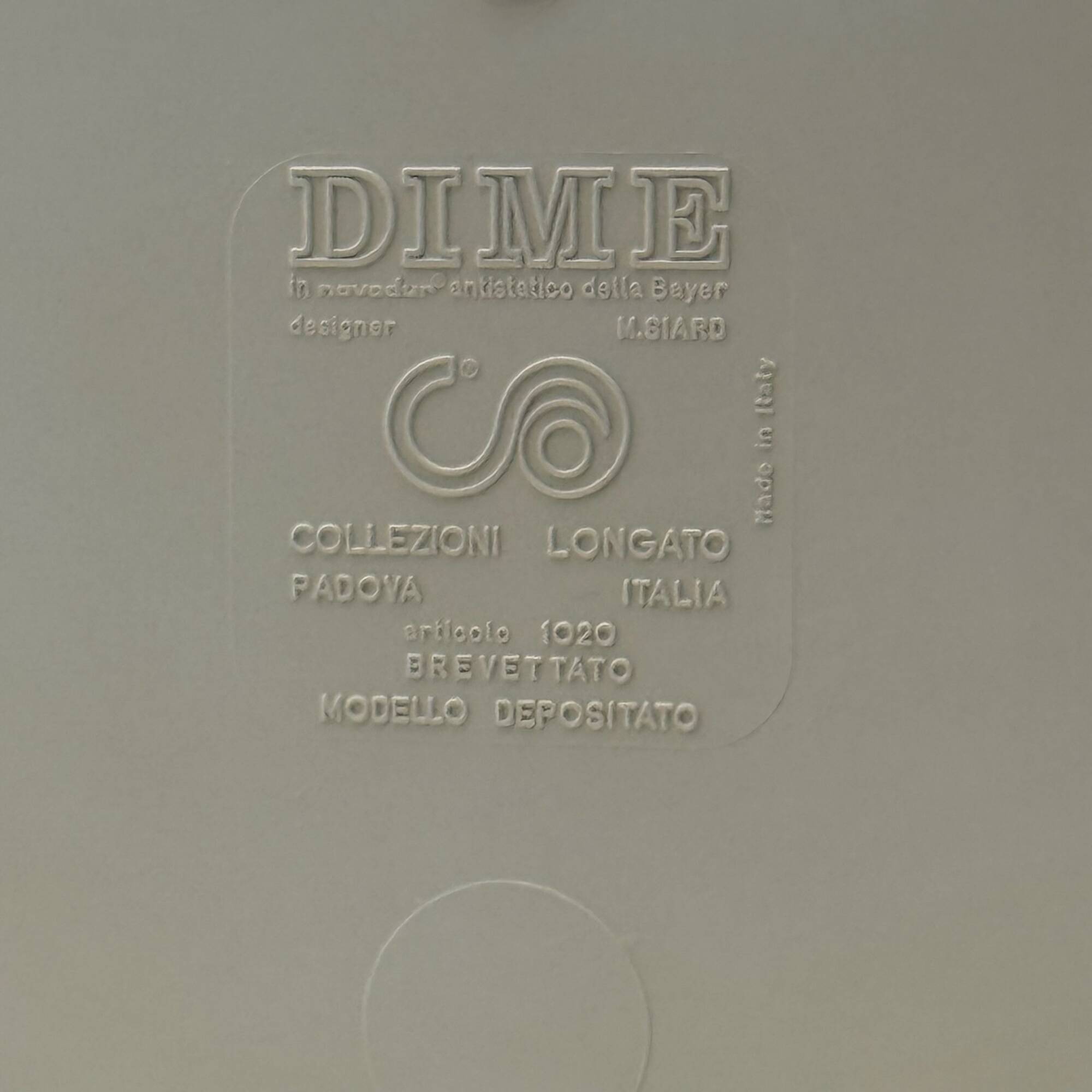 Table conteneur par m. siard pour dime longato – italie, années 1970