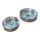 A pair of silver-plated bottle coasters for 75cl and 25cl.