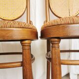 Set of 4 Vintage Bentwood Dining Chairs: Cane Back, Thonet Style