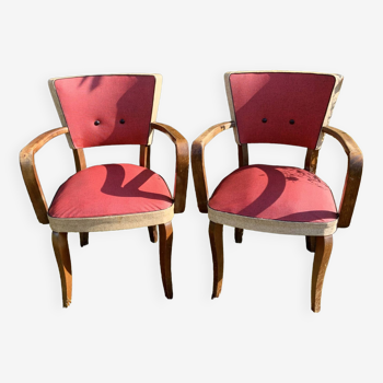 Pair of bridge armchairs