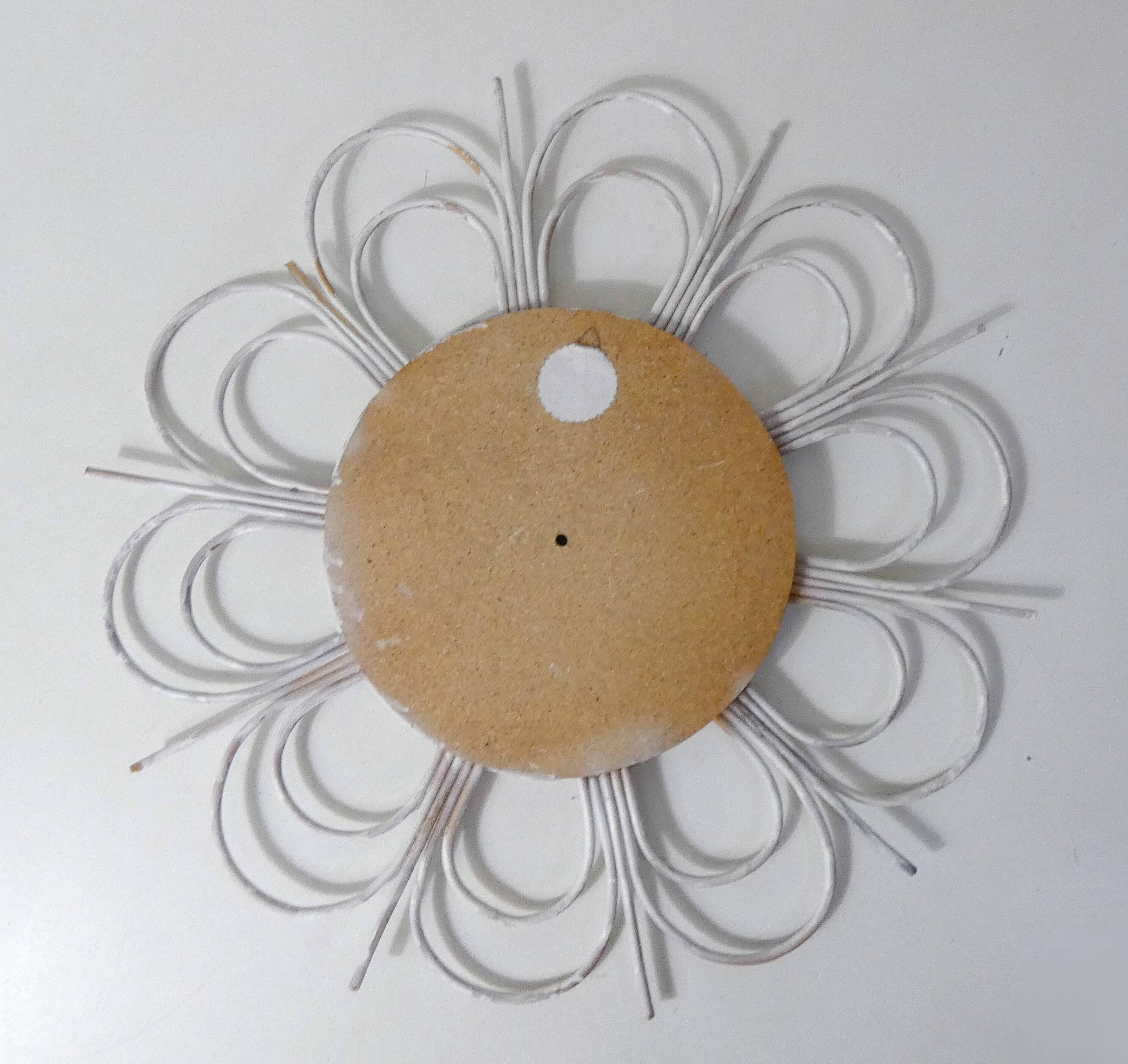 Vintage rattan sun mirror