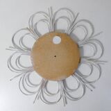 Vintage rattan sun mirror