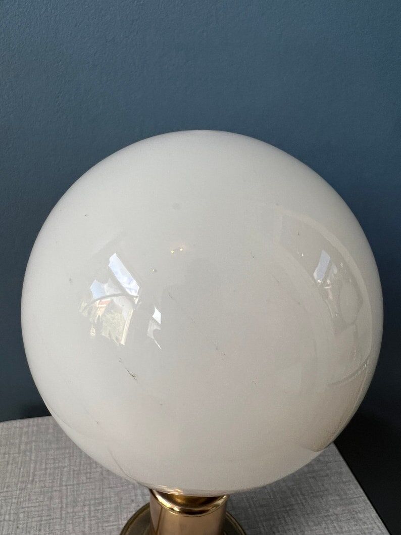 Set of 2 desk lamps in vintage golden opaline glass