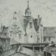 Dessin original de Nantes rue des Cordeliers et du Refuge - encre sur papier - 1987
