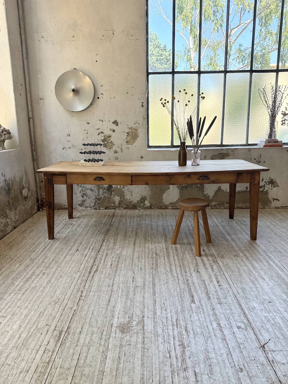 1950s pine farmhouse table 220cm