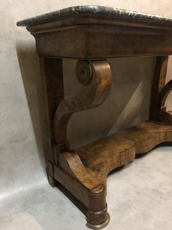 Table console en contreplaqué de noyer 1799