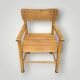 Antique wooden children's chair with armrests – marked unifa