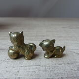 Duo de chats en laiton