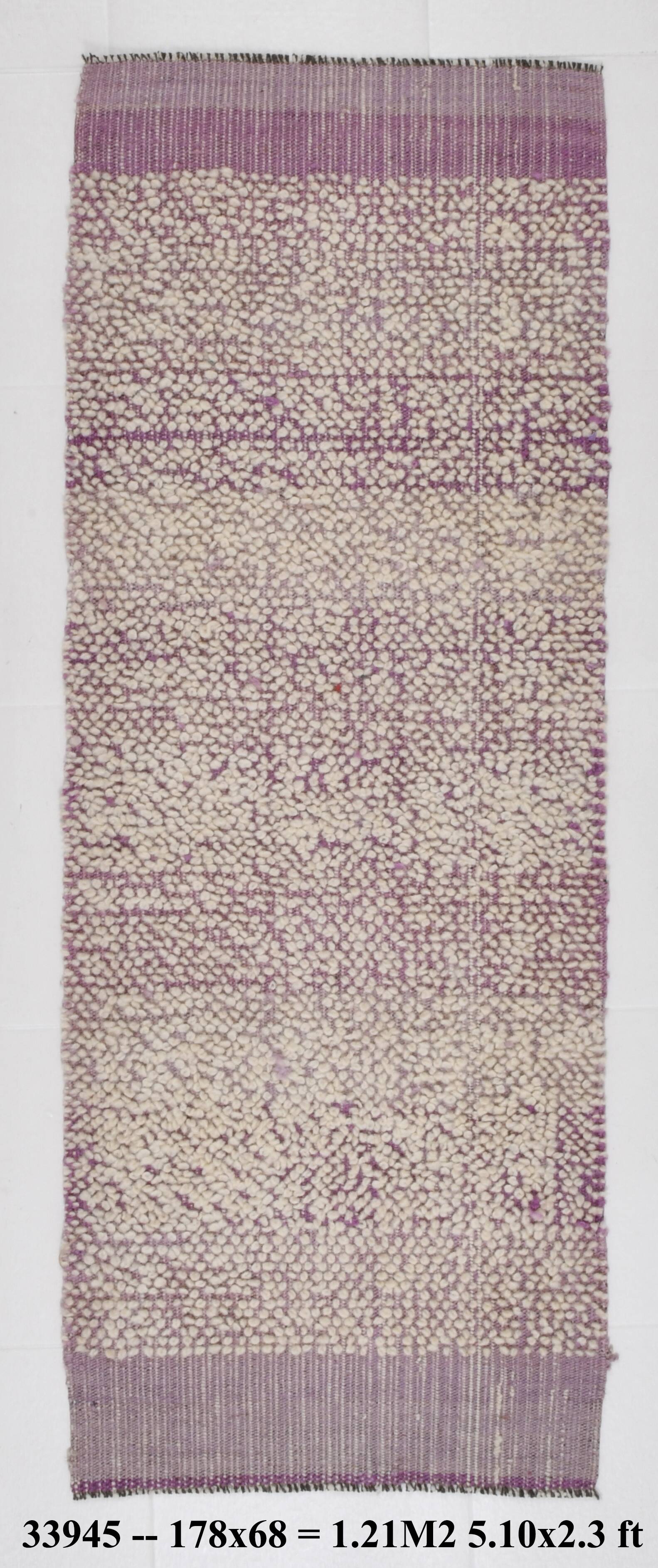 Tapis Kilim rose et beige 2x6, 68x178 cm