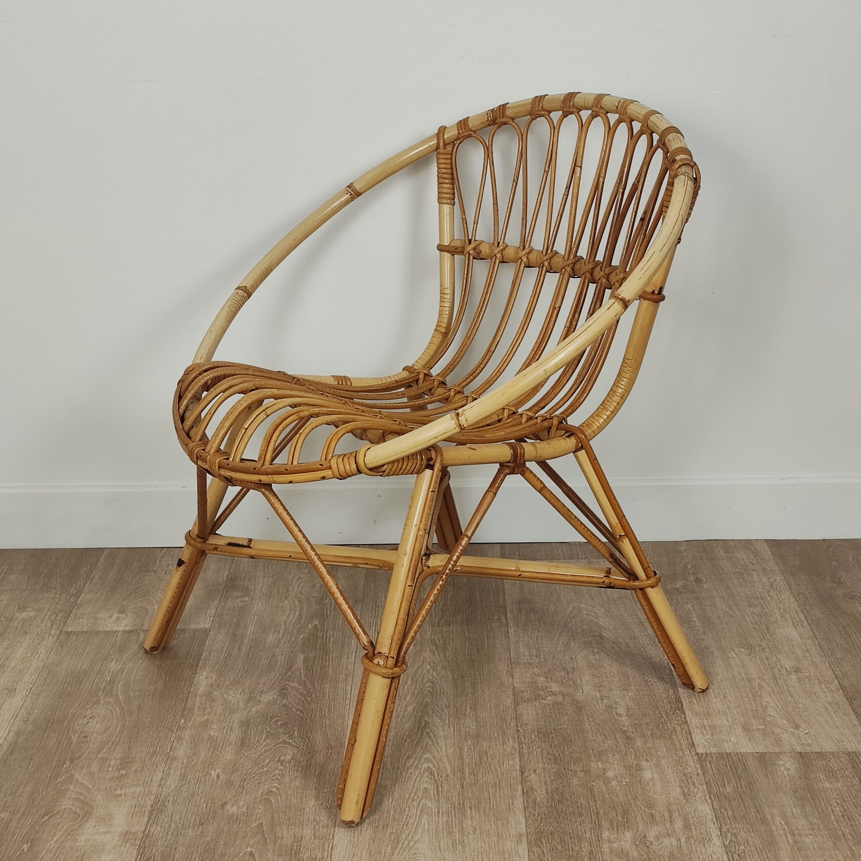 Rattan armchair 60s