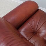Vintage leather 3 seater sofa Mobil Girgi, 1970s