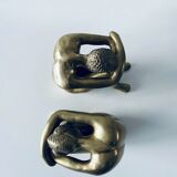 Couple carved in gilded bronze