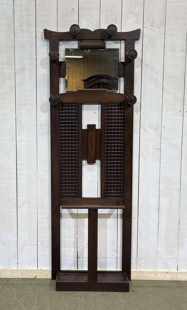 1930s oak coat rack