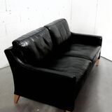 2-seater Scandinavian leather sofa 1970s