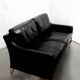 2-seater Scandinavian leather sofa 1970s