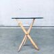 Vintage Faux Bamboo Folding Tripod Side Table, 1970s