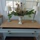 Commode de belle facture style Louis Philippe sublimée en vert de gris