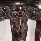 China, 19th century ironwood and marble pedestal coffee table
