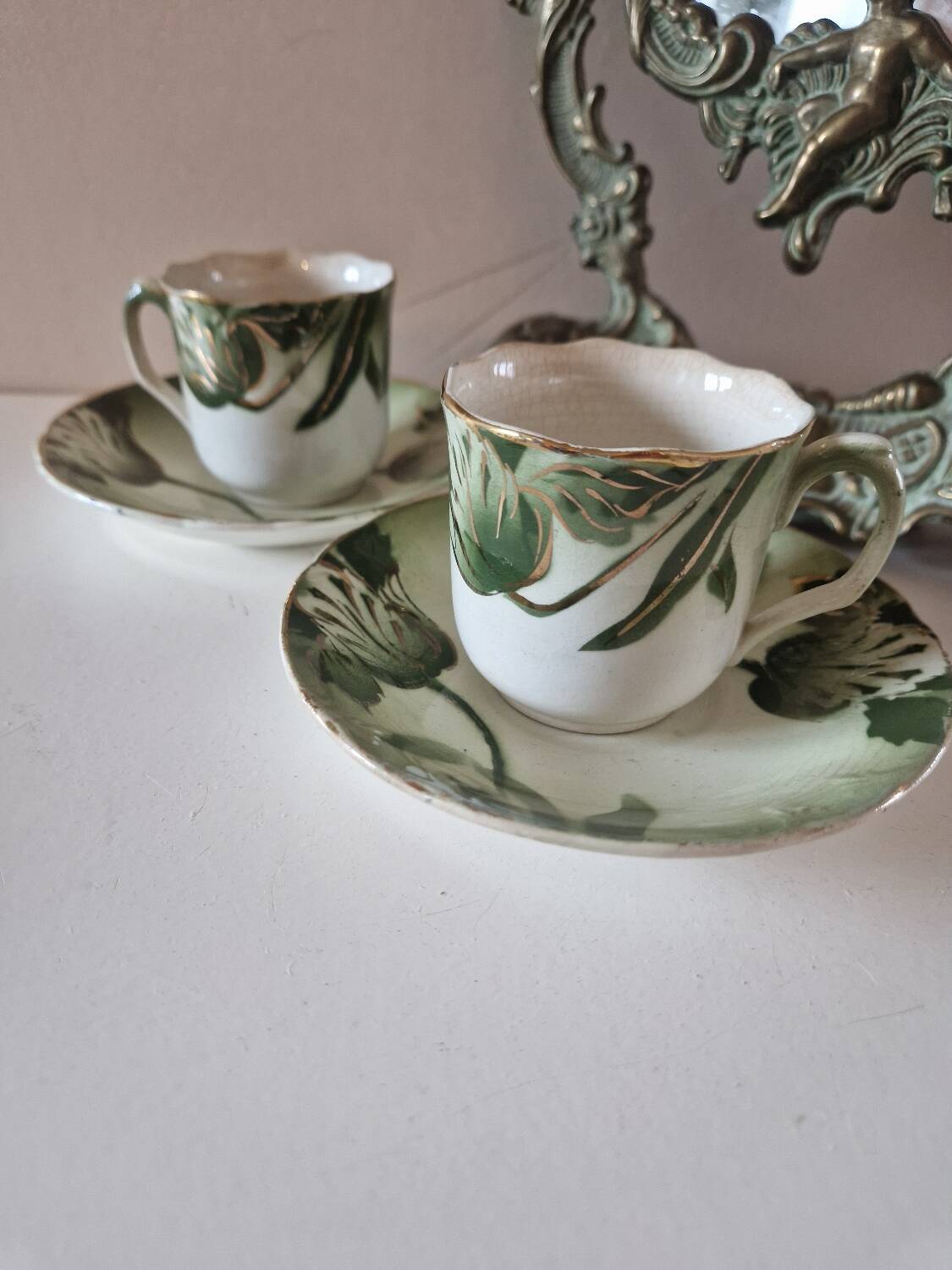 2 longwy art nouveau cups