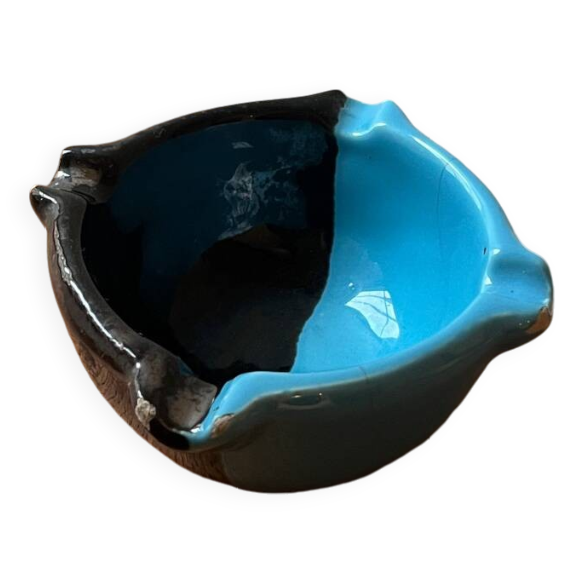 Cendrier bicolore en céramique