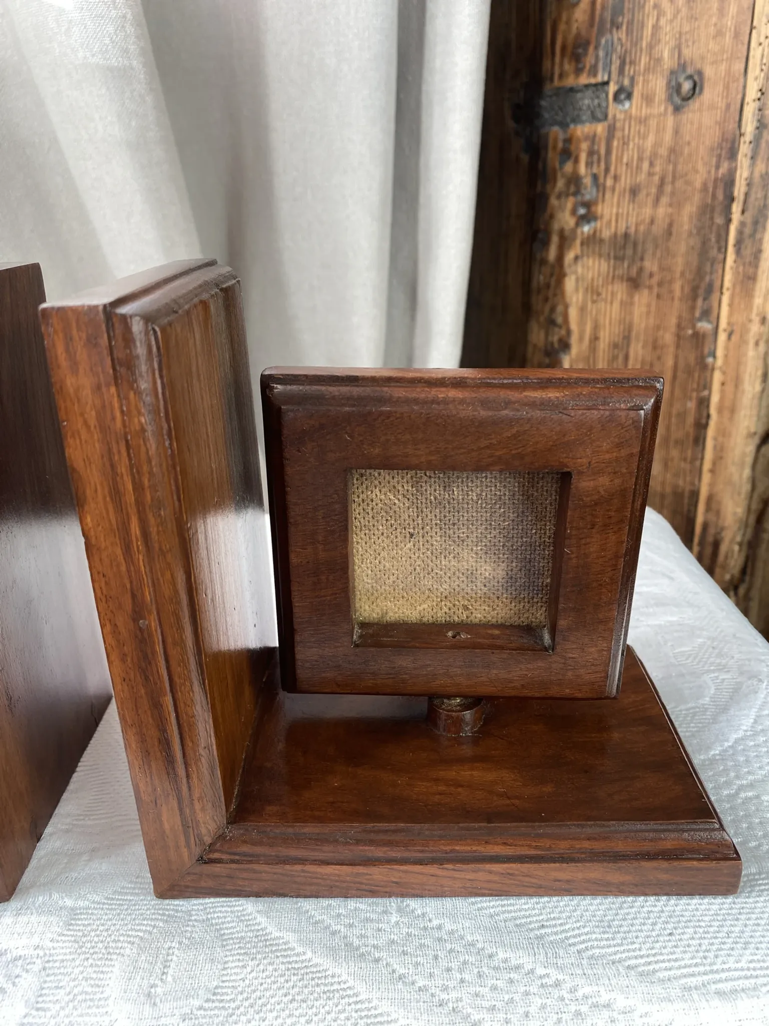 Pair of bookends, solid wood photo frames