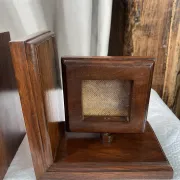 Pair of bookends, solid wood photo frames