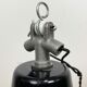 Black Enamel Industrial Factory Pendant Lamp, 1950s